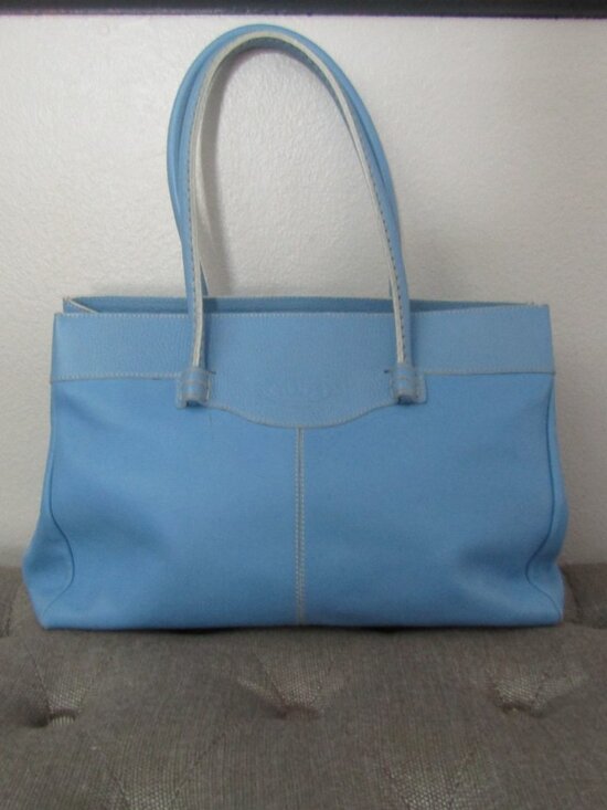 Tod's Handbags - Tod's Powder Blue Leather Tote